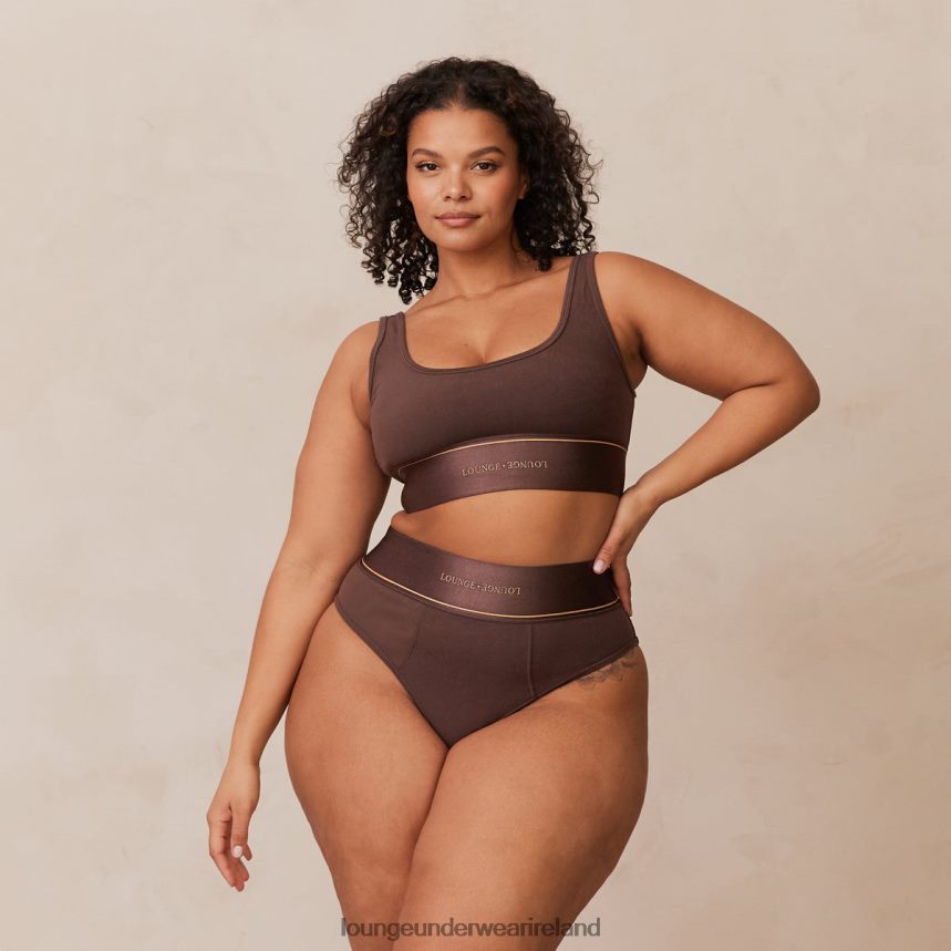 Lounge Underwear Women Bralette & Briefs Set F2H42Z231 Chocolate