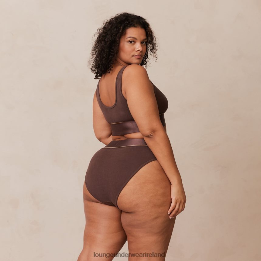 Lounge Underwear Women Bralette & Briefs Set F2H42Z231 Chocolate