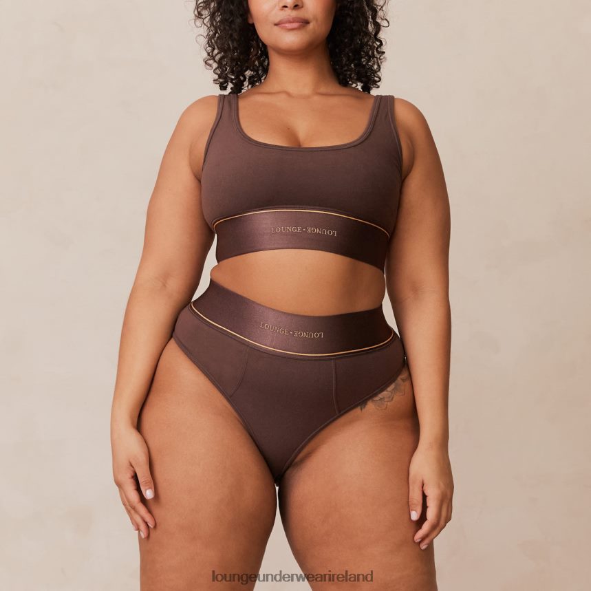 Lounge Underwear Women Bralette & Briefs Set F2H42Z231 Chocolate