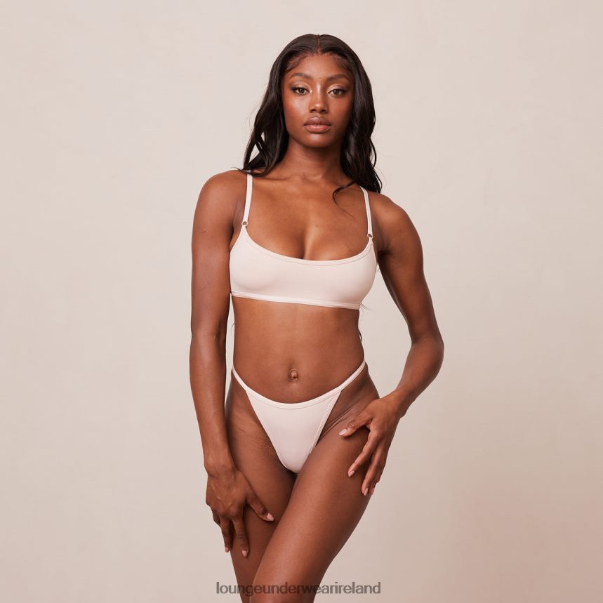 Lounge Underwear Women Essential Bralette & Thong/Briefs Set F2H42Z182 Rose Pink