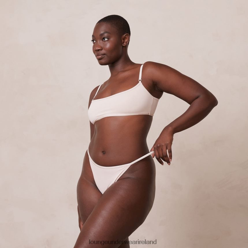 Lounge Underwear Women Essential Bralette & Thong/Briefs Set F2H42Z182 Rose Pink