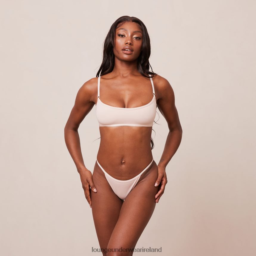 Lounge Underwear Women Essential Bralette & Thong/Briefs Set F2H42Z182 Rose Pink