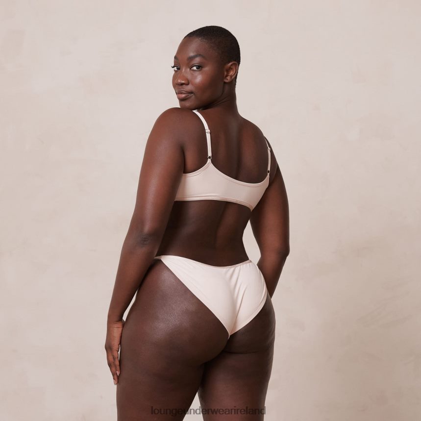 Lounge Underwear Women Essential Bralette & Thong/Briefs Set F2H42Z182 Rose Pink