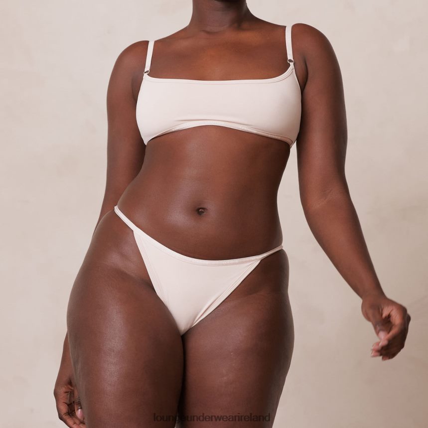 Lounge Underwear Women Essential Bralette & Thong/Briefs Set F2H42Z182 Rose Pink