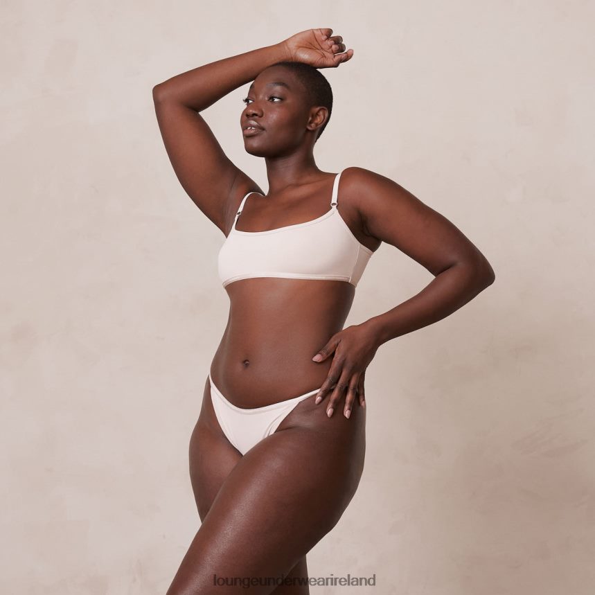 Lounge Underwear Women Essential Bralette & Thong/Briefs Set F2H42Z182 Rose Pink