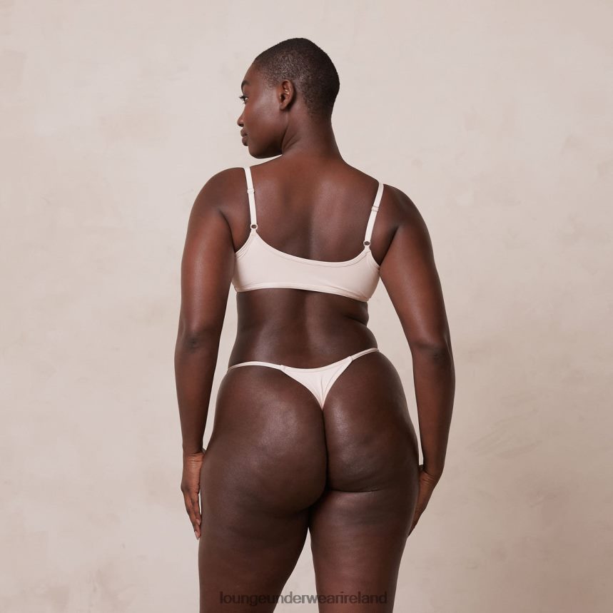 Lounge Underwear Women Essential Bralette & Thong/Briefs Set F2H42Z182 Rose Pink