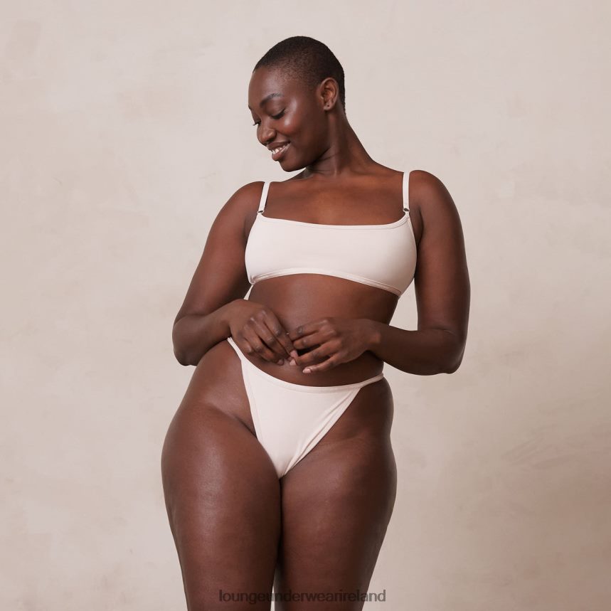 Lounge Underwear Women Essential Bralette & Thong/Briefs Set F2H42Z182 Rose Pink