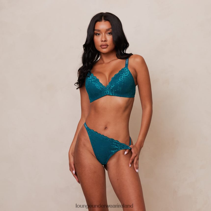 Lounge Underwear Women Lace Magic Bra & Thong Set F2H42Z210 Turquoise
