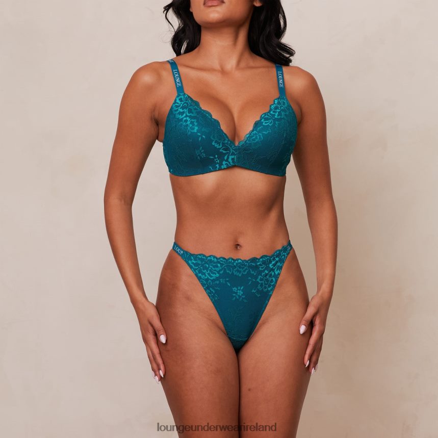 Lounge Underwear Women Lace Magic Bra & Thong Set F2H42Z210 Turquoise