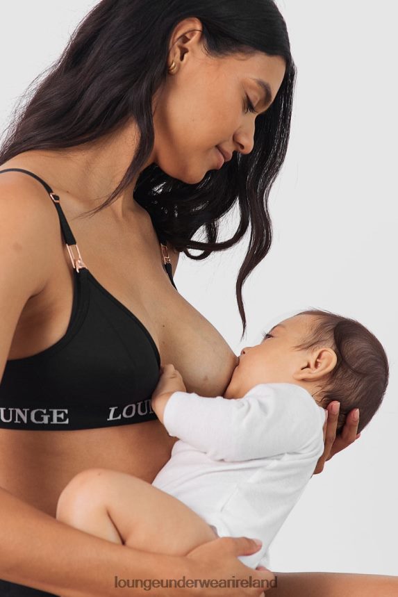 Lounge Underwear Women Nurture Nursing Bra & Thong/Briefs Set F2H42Z225 Black