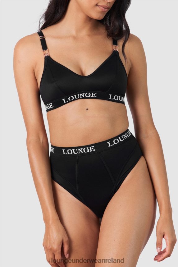 Lounge Underwear Women Nurture Nursing Bra & Thong/Briefs Set F2H42Z225 Black