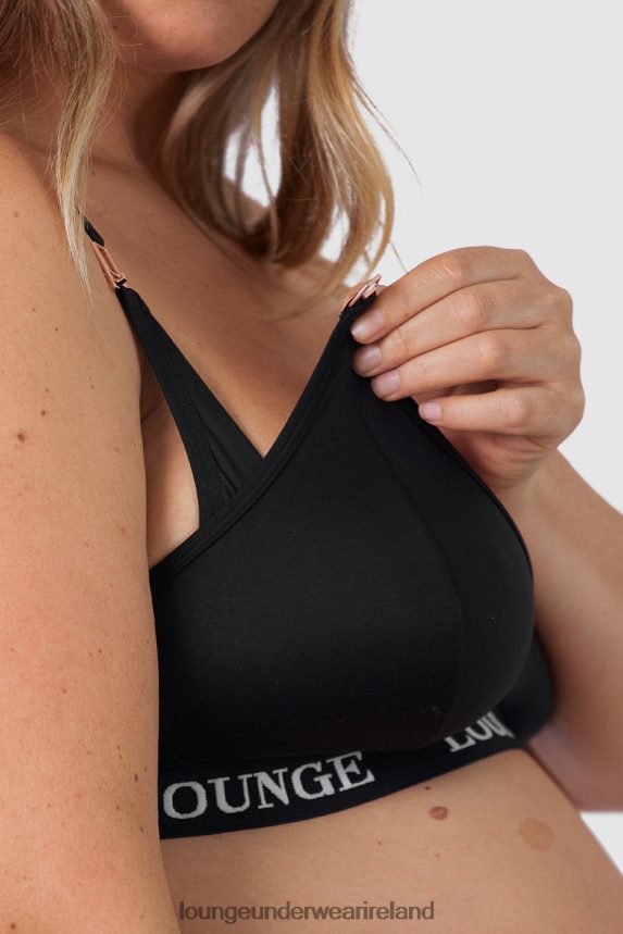 Lounge Underwear Women Nurture Nursing Bra & Thong/Briefs Set F2H42Z225 Black