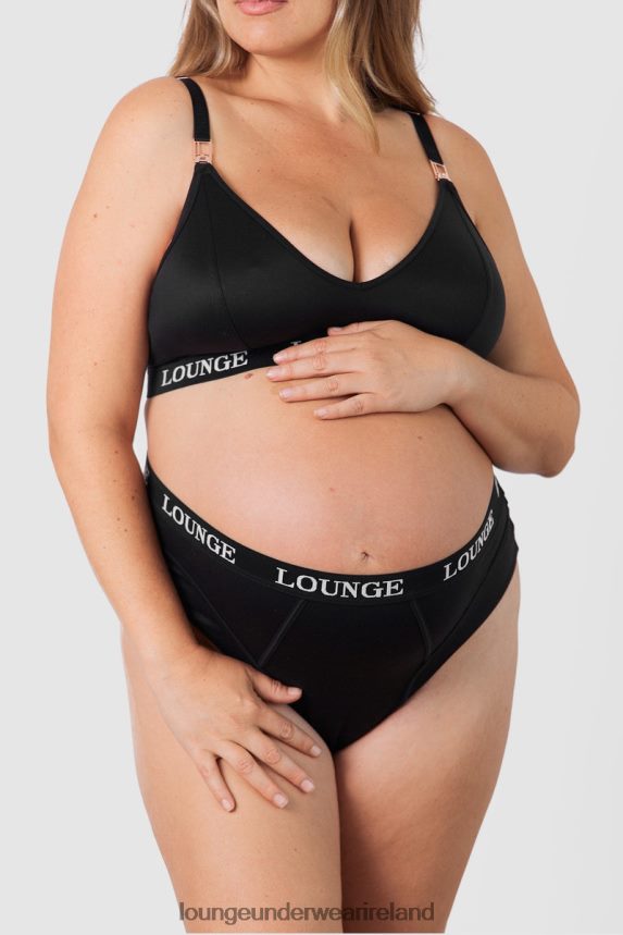 Lounge Underwear Women Nurture Nursing Bra & Thong/Briefs Set F2H42Z225 Black
