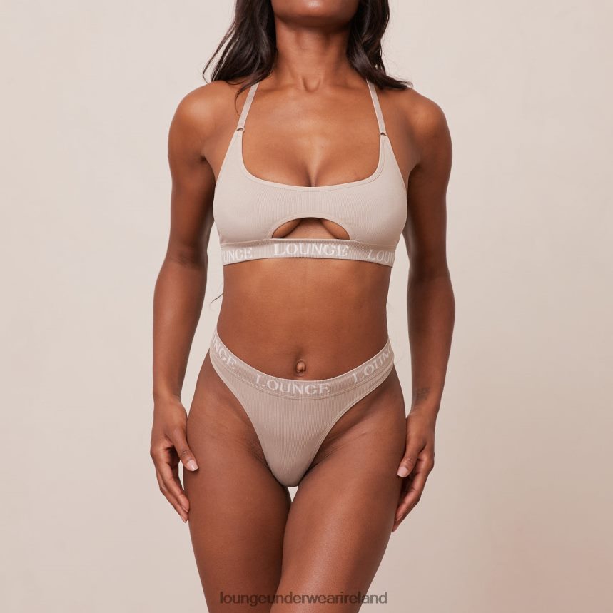 Lounge Underwear Women Seamless Bra & Thong/Briefs Set F2H42Z190 Mink