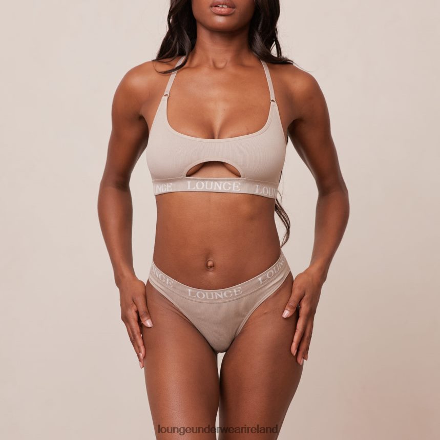 Lounge Underwear Women Seamless Bra & Thong/Briefs Set F2H42Z190 Mink