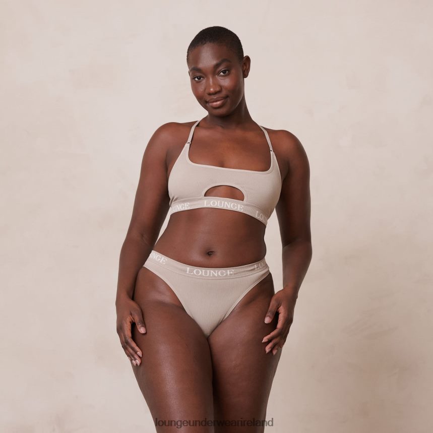 Lounge Underwear Women Seamless Bra & Thong/Briefs Set F2H42Z190 Mink