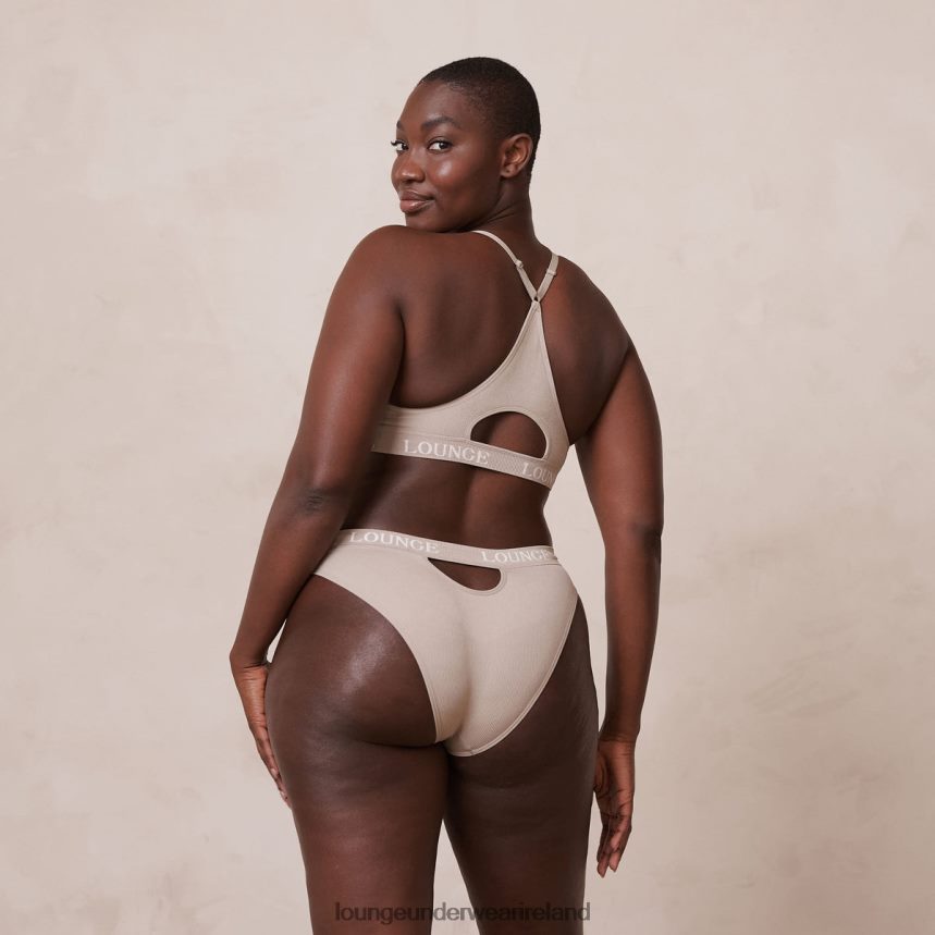 Lounge Underwear Women Seamless Bra & Thong/Briefs Set F2H42Z190 Mink