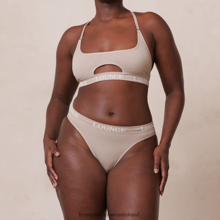 Lounge Underwear Women Seamless Bra & Thong/Briefs Set F2H42Z190 Mink