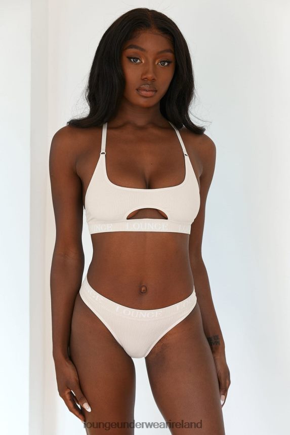 Lounge Underwear Women Seamless Bra & Thong/Briefs Set F2H42Z191 Oatmeal