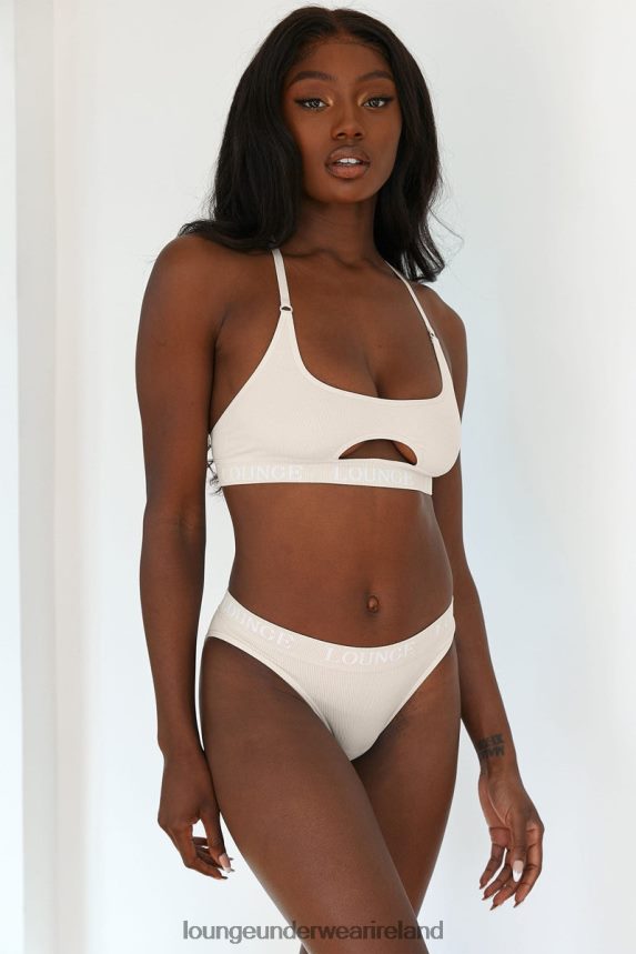 Lounge Underwear Women Seamless Bra & Thong/Briefs Set F2H42Z191 Oatmeal