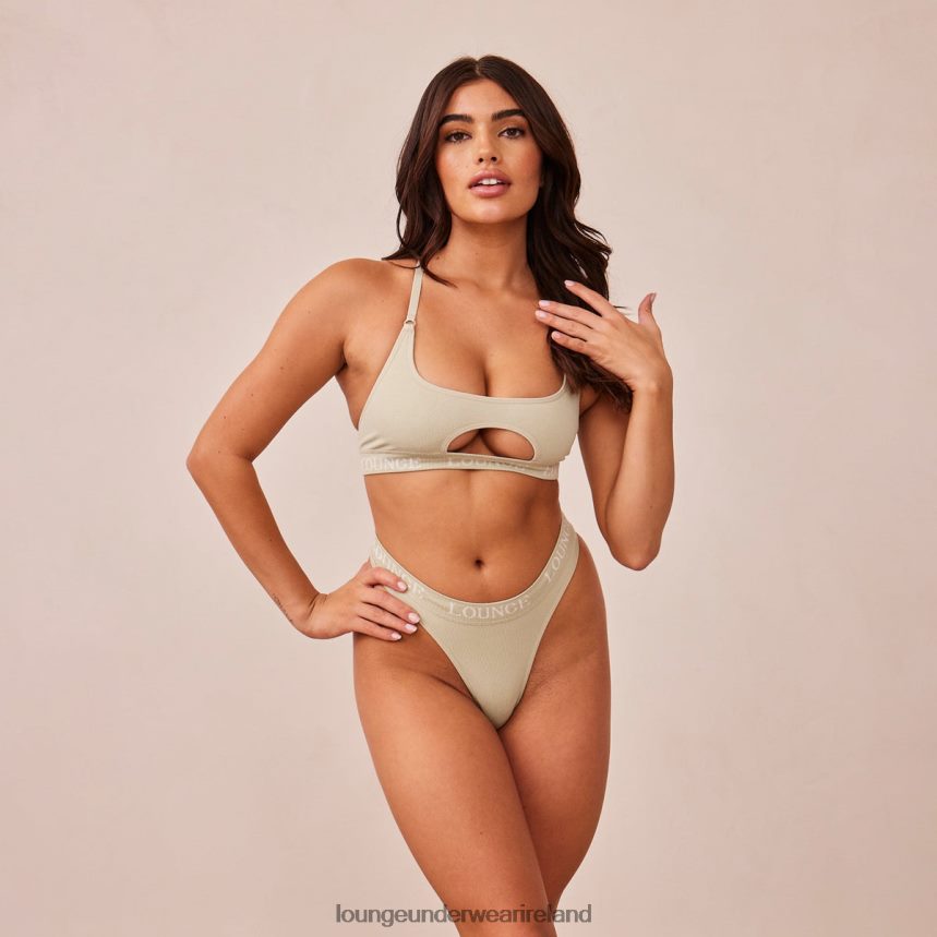 Lounge Underwear Women Seamless Bra & Thong/Briefs Set F2H42Z209 Olive