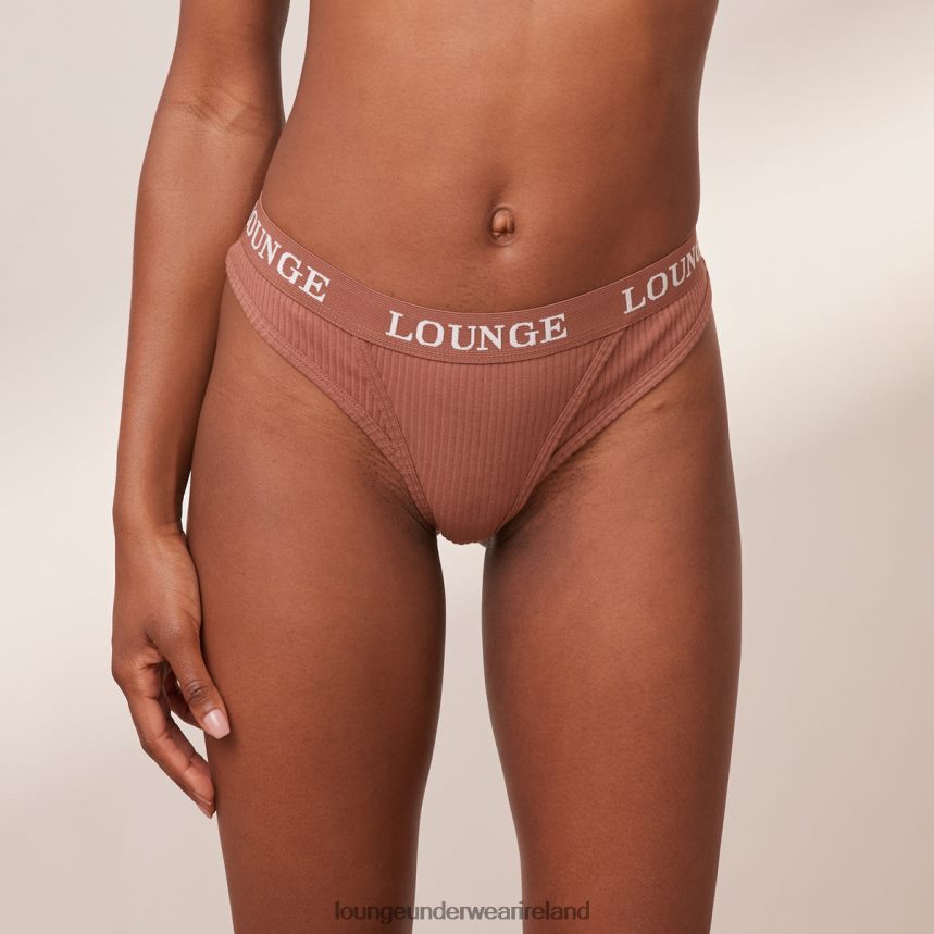 Lounge Underwear Women Ultra Comfort Ribbed Thong F2H42Z716 Mocha