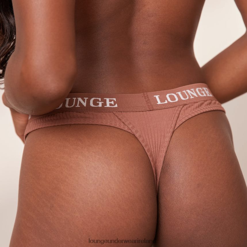 Lounge Underwear Women Ultra Comfort Ribbed Thong F2H42Z716 Mocha