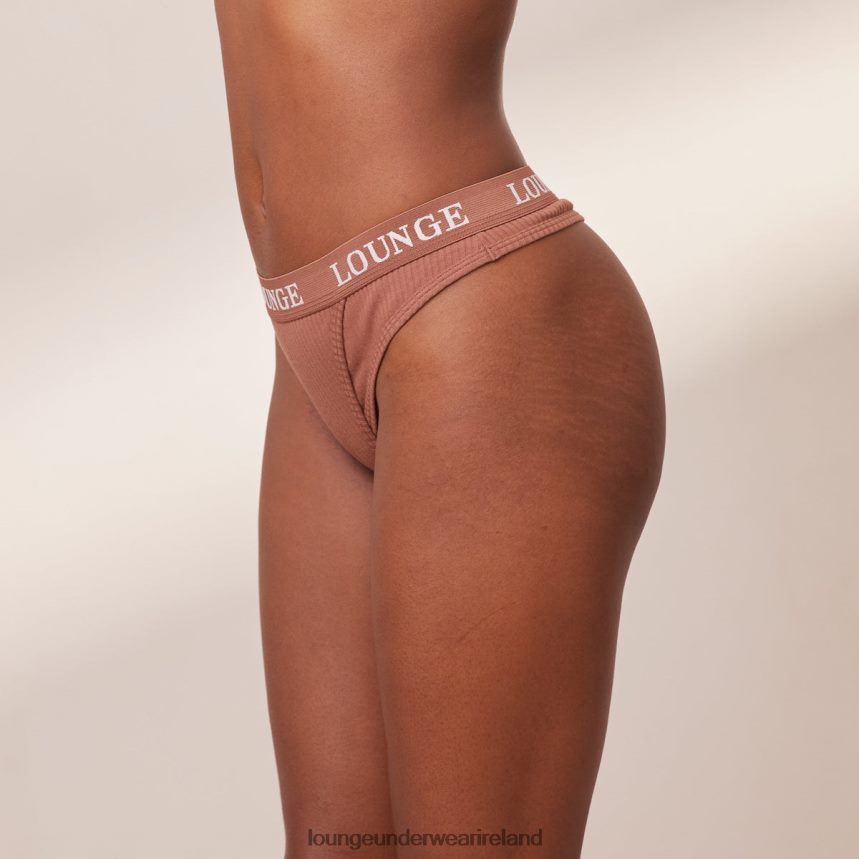 Lounge Underwear Women Ultra Comfort Ribbed Thong F2H42Z716 Mocha