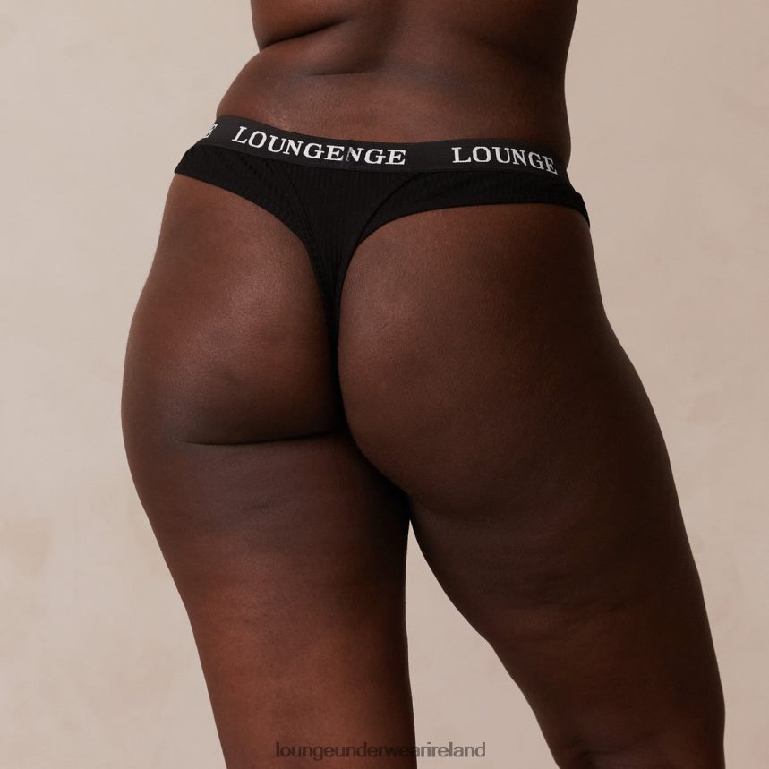 Lounge Underwear Women Ultra Comfort Ribbed Thong F2H42Z730 Black