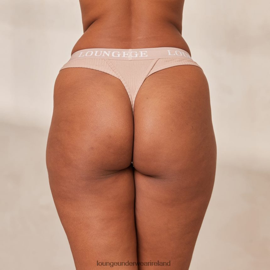 Lounge Underwear Women Ultra Comfort Ribbed Thong F2H42Z746 Taupe